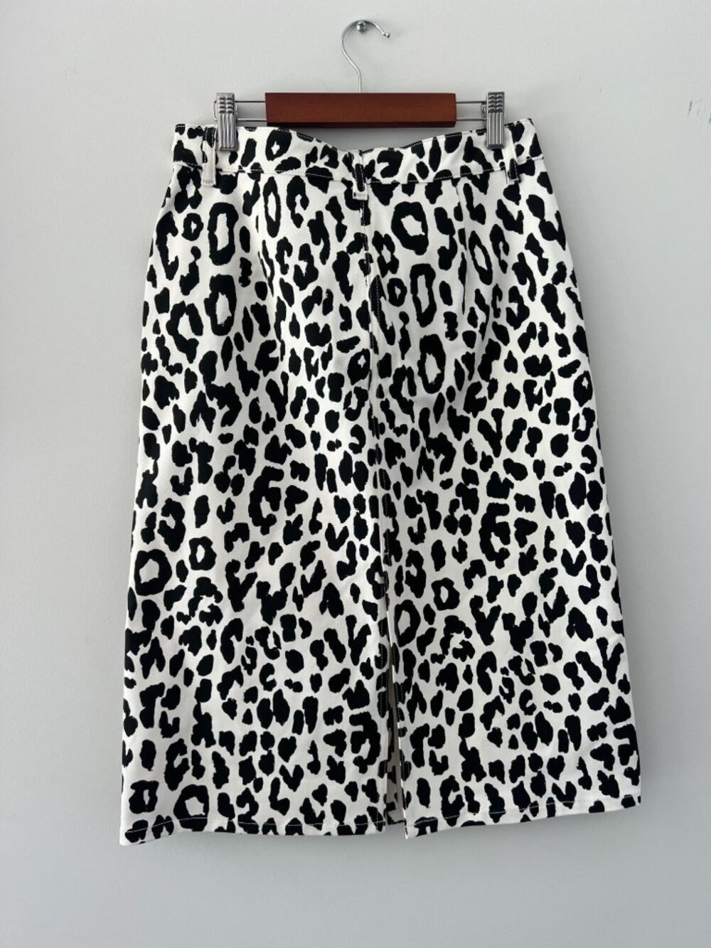 See by Chloé black-and-white animal print midi skirt sz 6/38